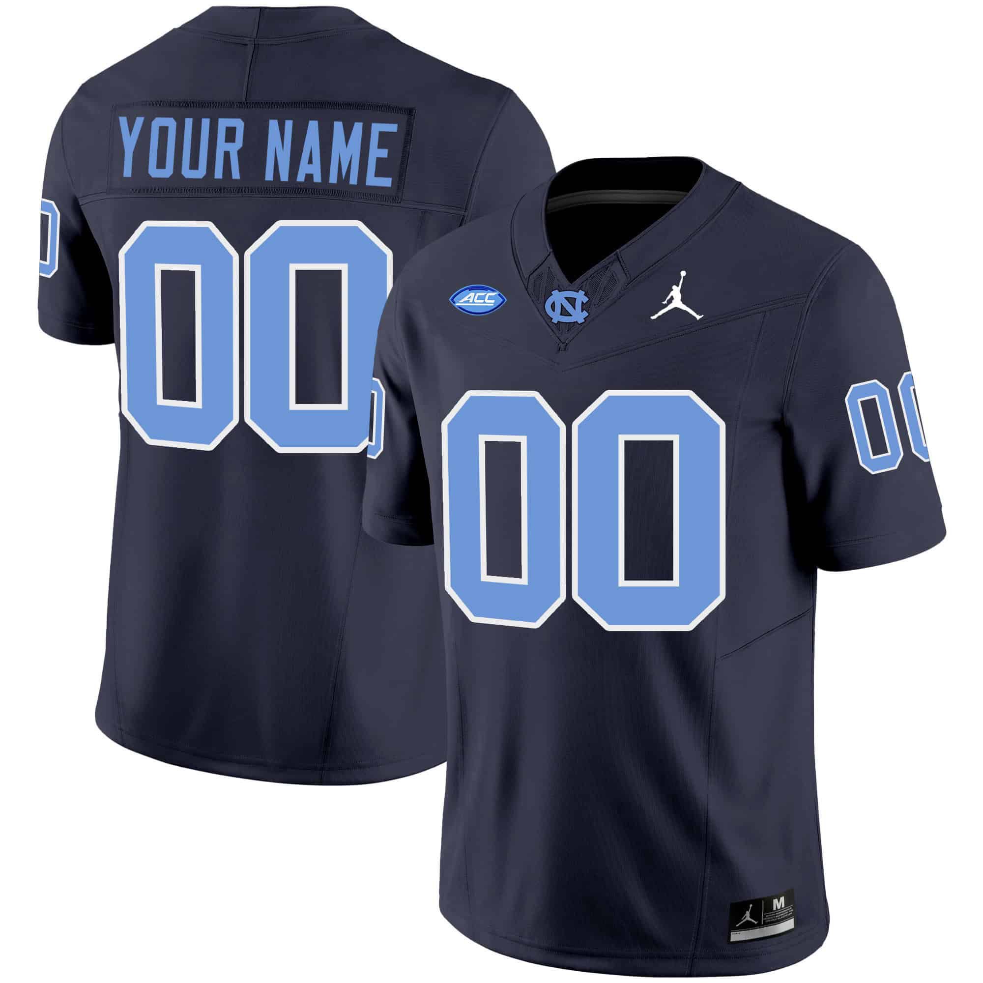 Men North Carolina Tar Heels Drak Blue 2024 Vapor Limited Custom NCAA Jersey style 1